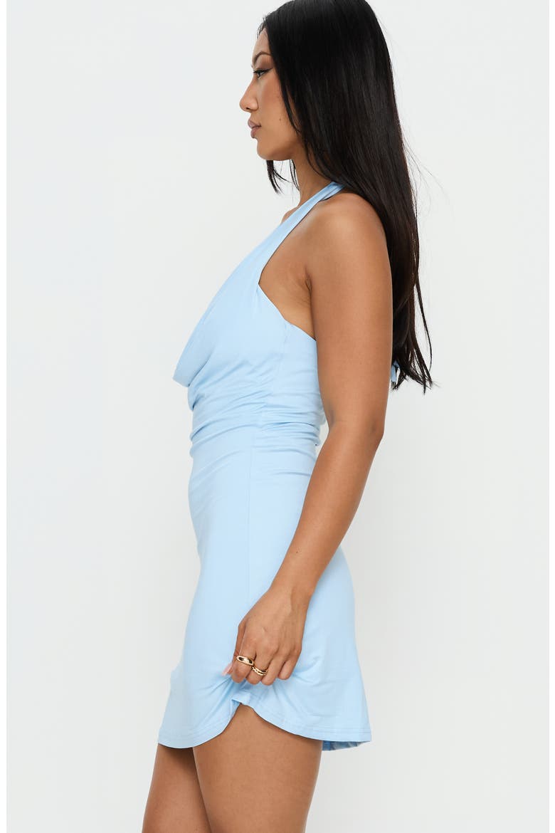 Minidress Plunge Halter Aspena, Alternate, color, BLUE