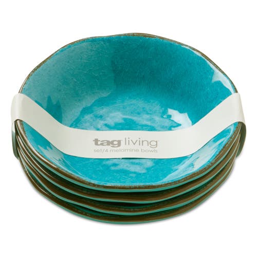 Tag Veranda Melamine Bowls Set Of 4 Ocean Blue Dining Salad In Blue