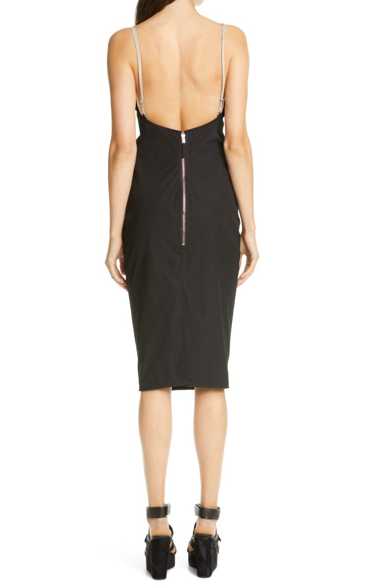 Rick Owens Hook Strap Satin Panel Dress, Alternate, color, 
