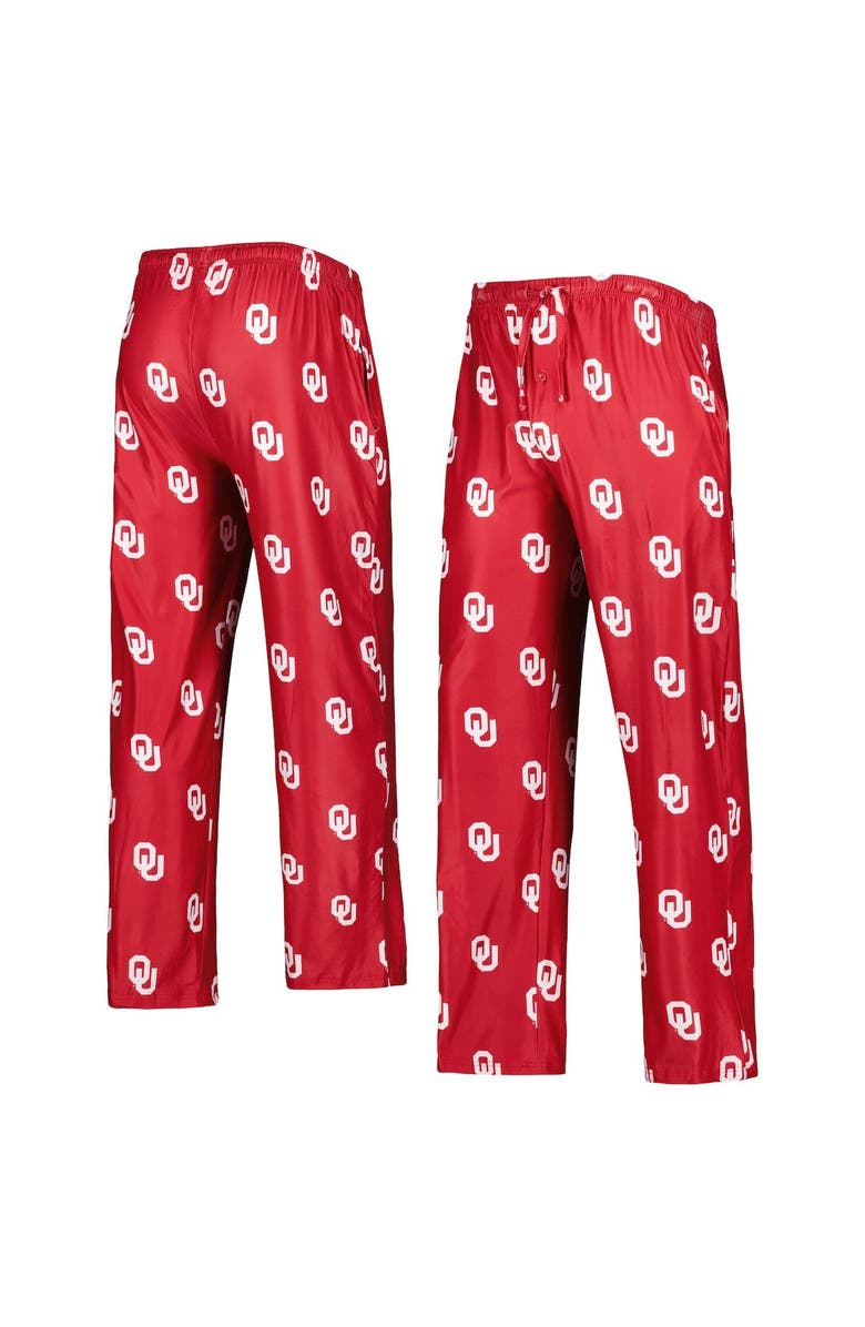 CONCEPTS SPORT Men's Concepts Sport Crimson Oklahoma Sooners Logo Flagship Allover Print Pants, Main, color, 