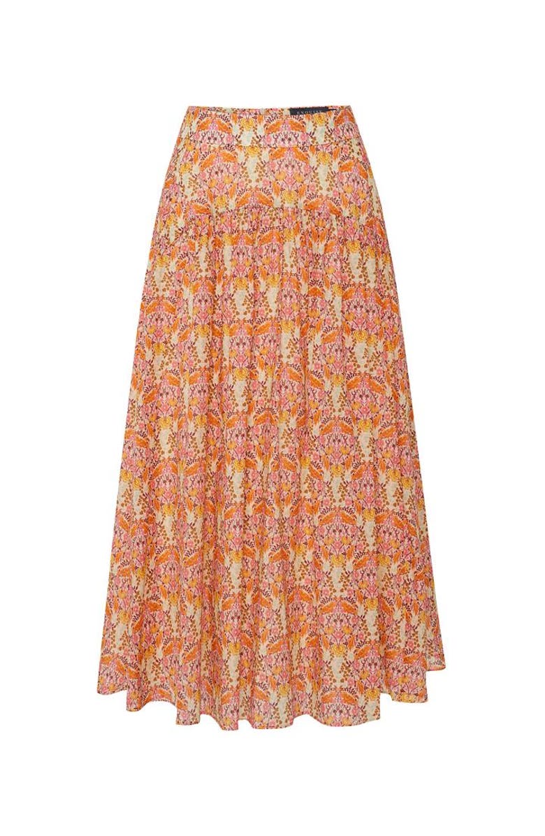 Exquise Natalie Print Midi Skirt, Alternate, color, Multi Color