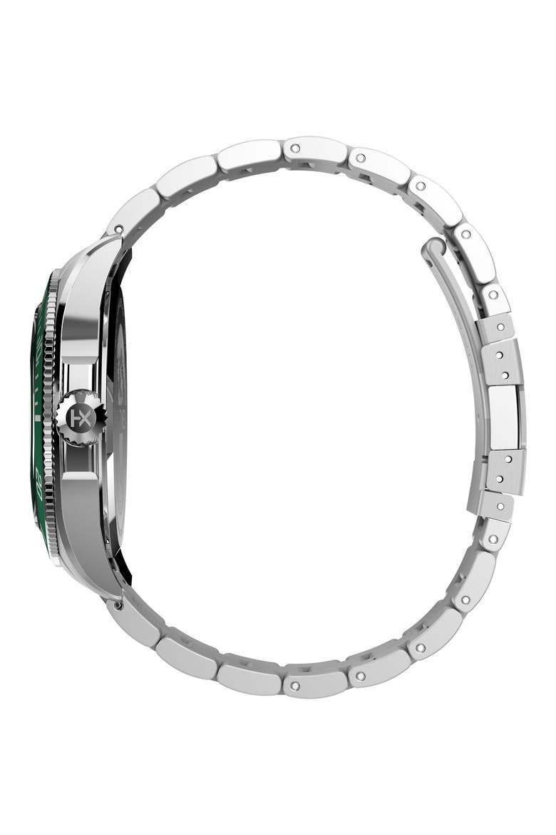 Harborside Coast Multifunction 43mm Stainless Steel Bracelet Watch, Alternate, color, GREEN/ SILVER-TONE