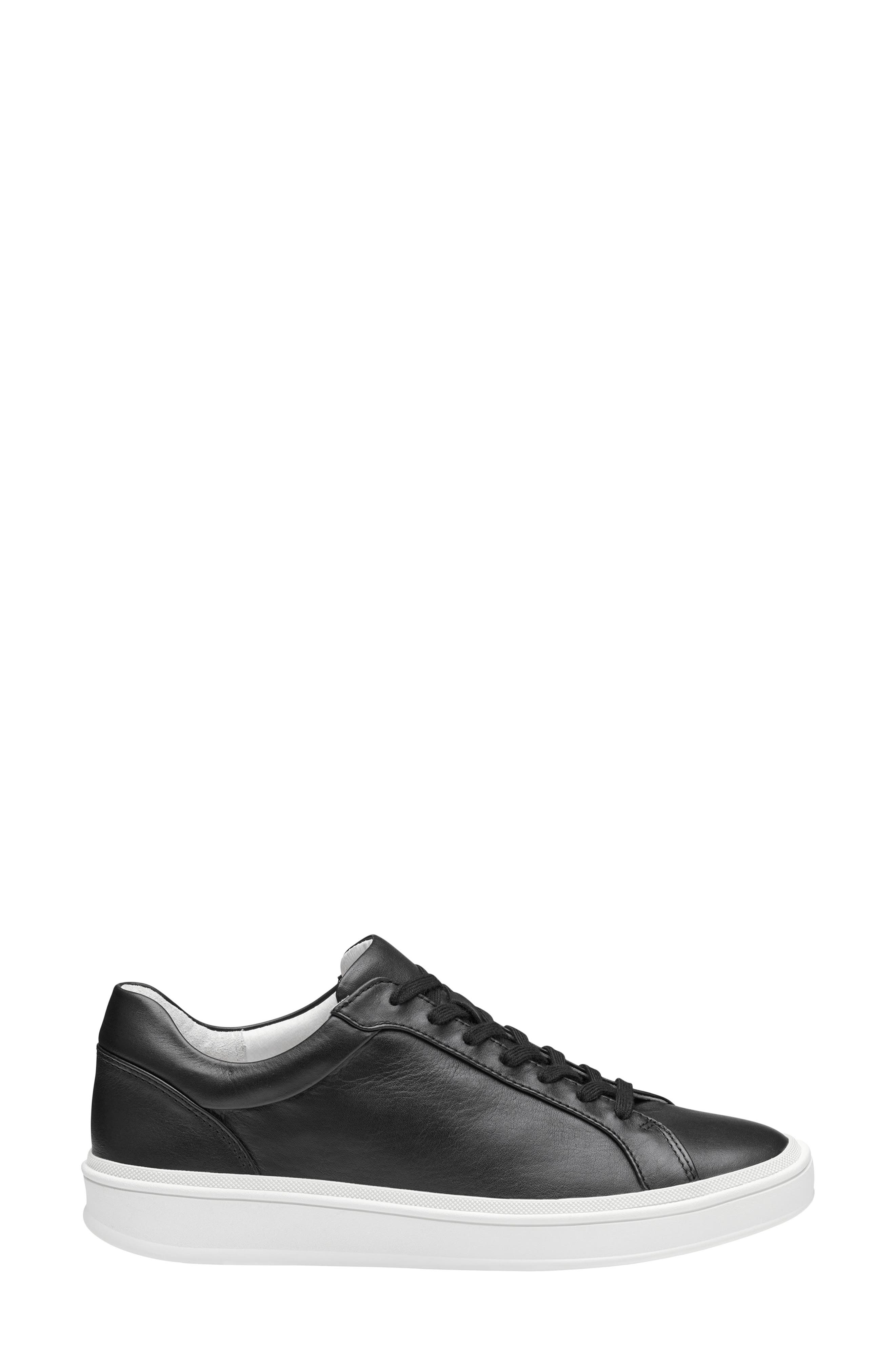 Johnston & Murphy Ashley Sneaker, Alternate, color, Black Nappa Leather