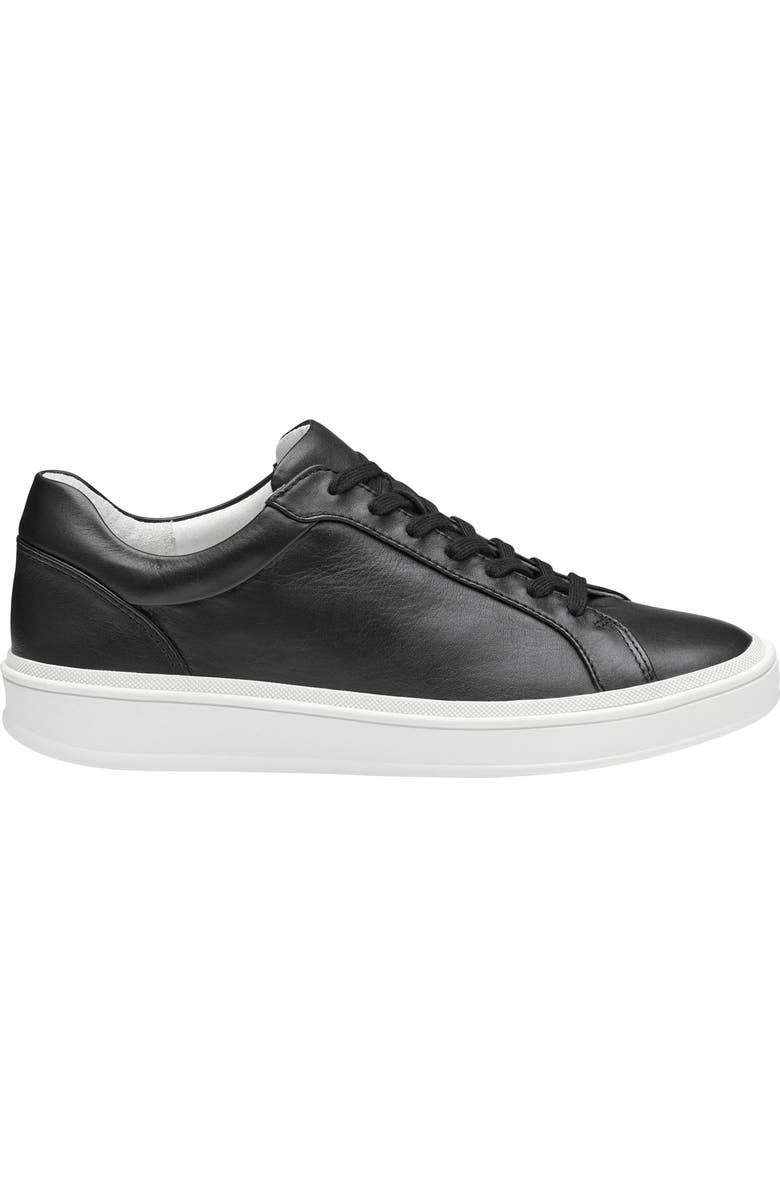 Johnston & Murphy Ashley Sneaker, Alternate, color, Black Nappa Leather
