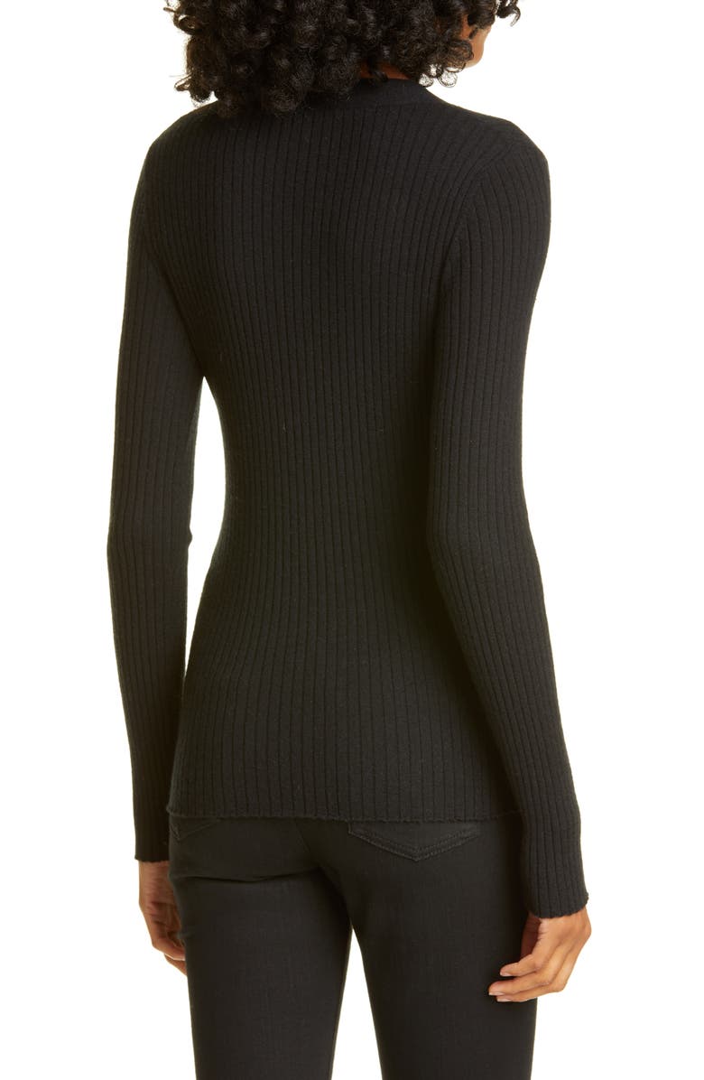 autumn cashmere Ribbed Cashmere Henley Sweater, Alternate, color, 