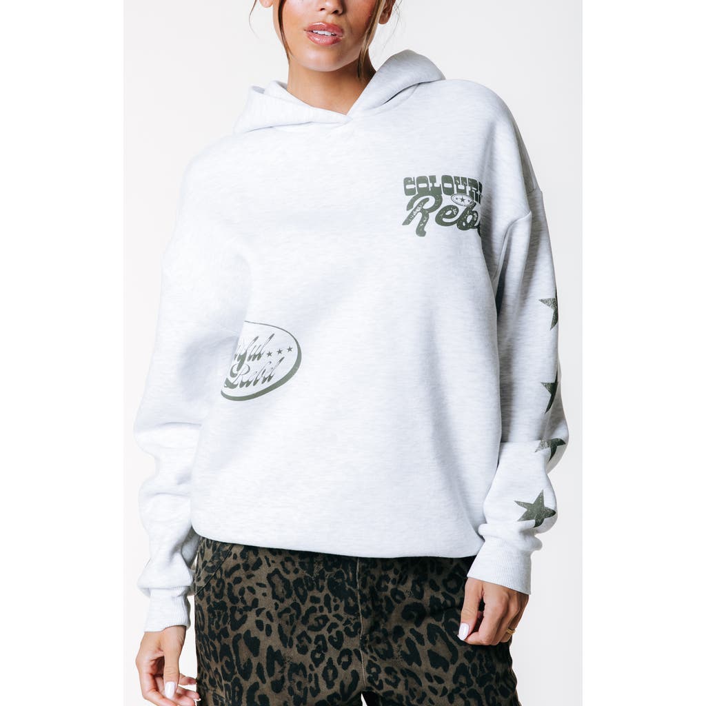 Colourful Rebel Star Logo Clean Hoodie In White