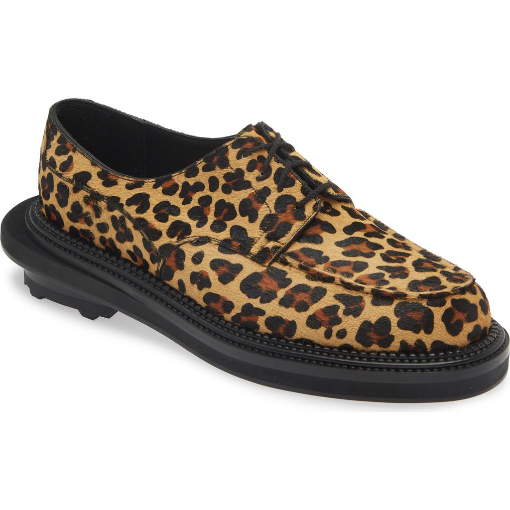 JM WESTON Genuine Calf Hair Golf Derby in Leopard Calf Hair