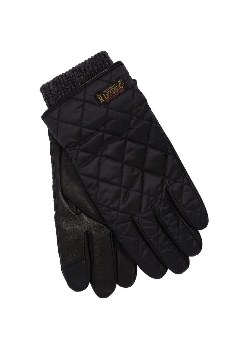 Touch Quilted Field Glove, Main, color, Black