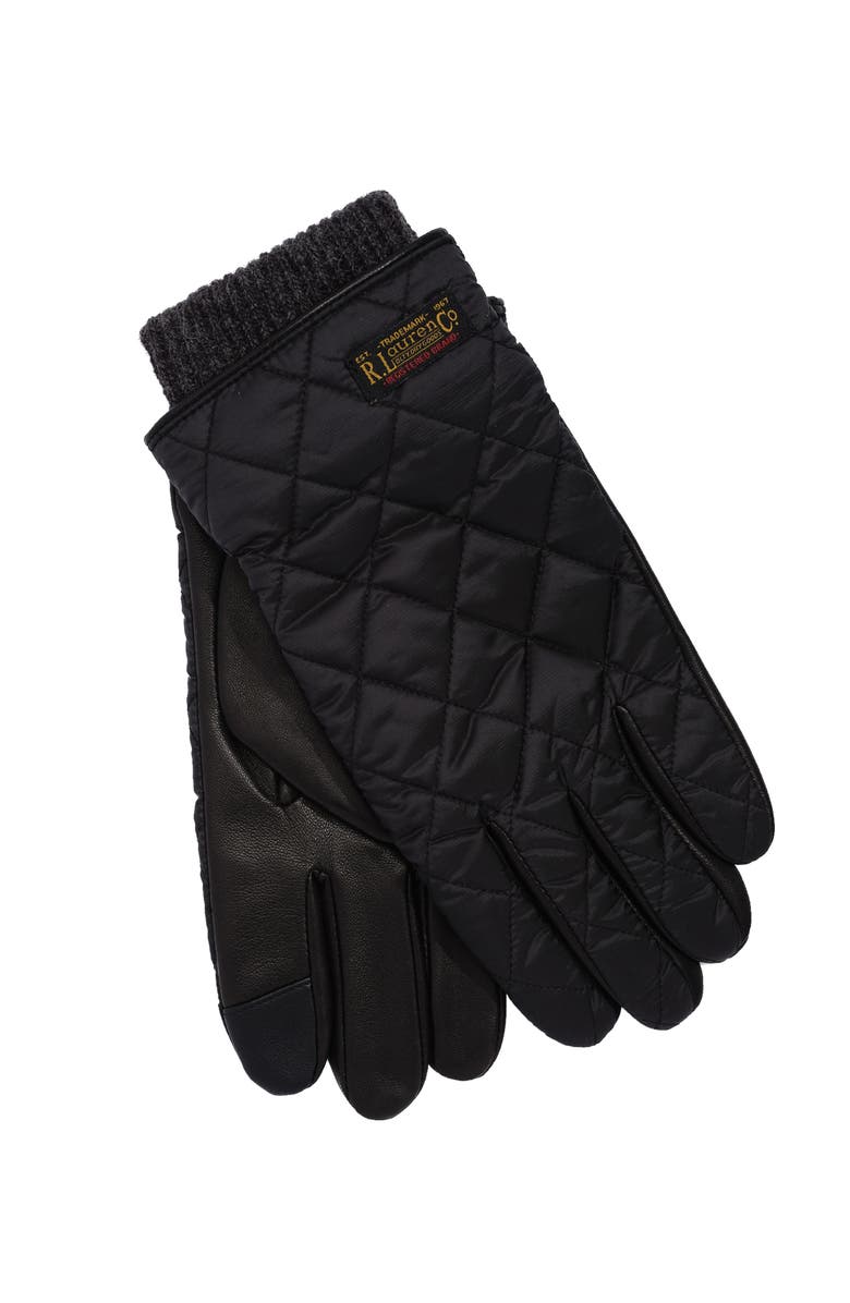 Polo Ralph Lauren Touch Quilted Field Glove, Main, color, Black
