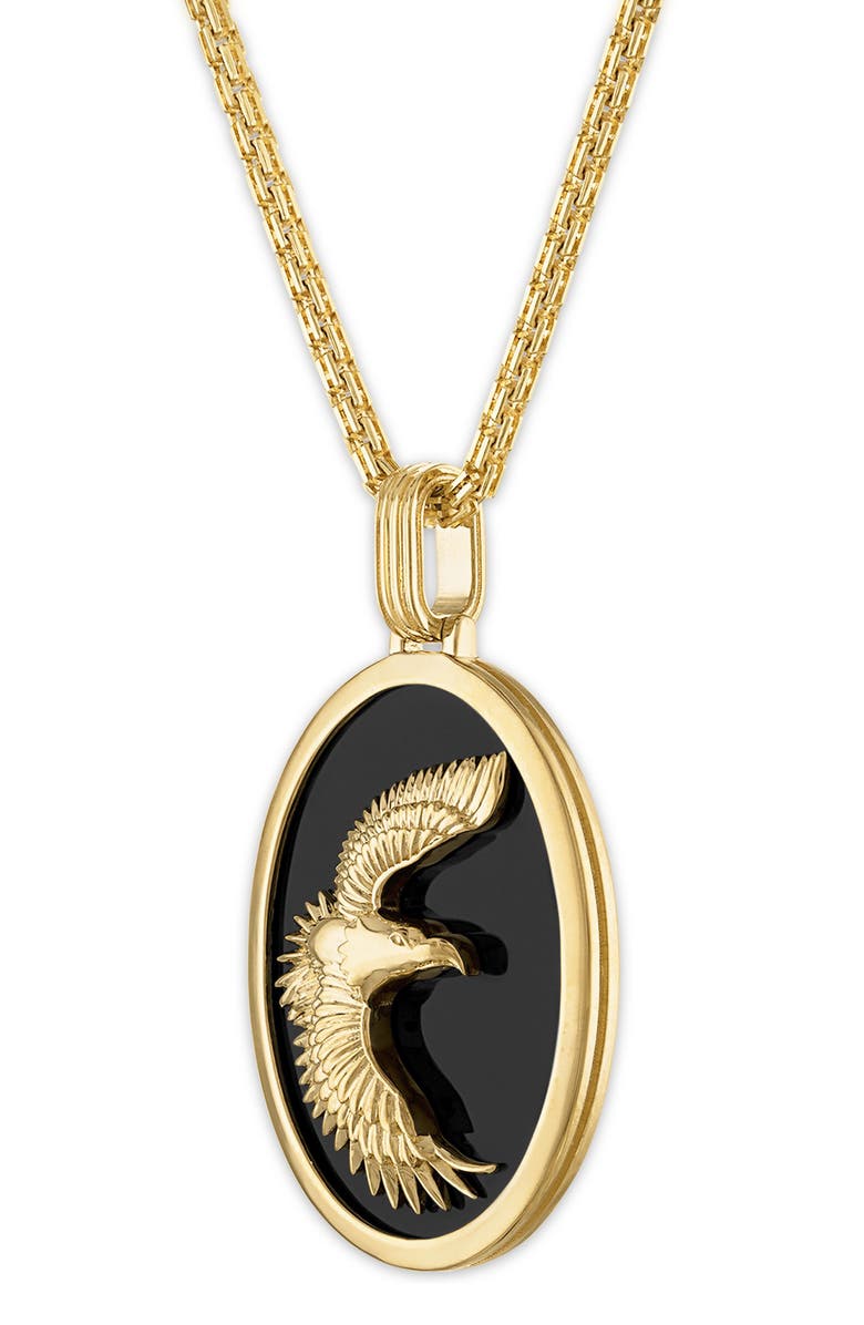Esquire Men's Eagle Onyx Pendant Necklace, Alternate, color, 