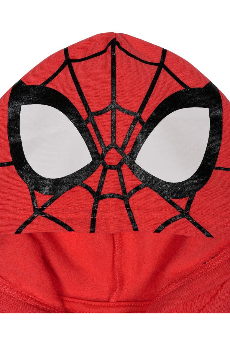 Spider-Man Girls' Fleece Zip-Up Hoodie, Alternate, color, Spider Man Red Blue