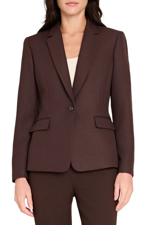 Tahari Asl One-button Blazer In Brown