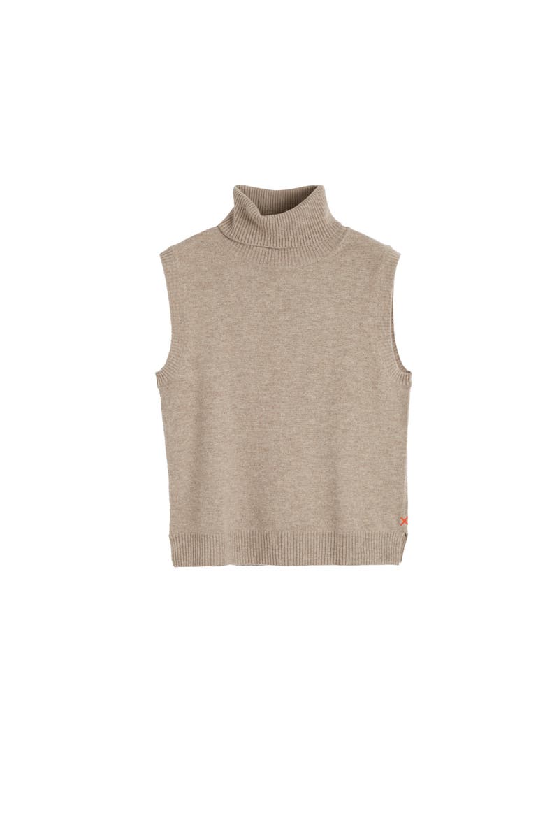 Wool-cashmere High-neck Tank, Alternate, color, Warm Oatmeal