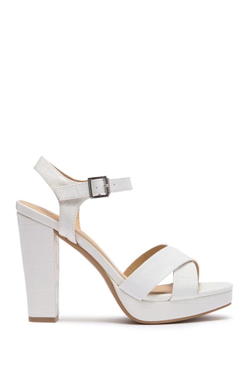Chinese Laundry Addy Croc-embossed Platform Sandal In White