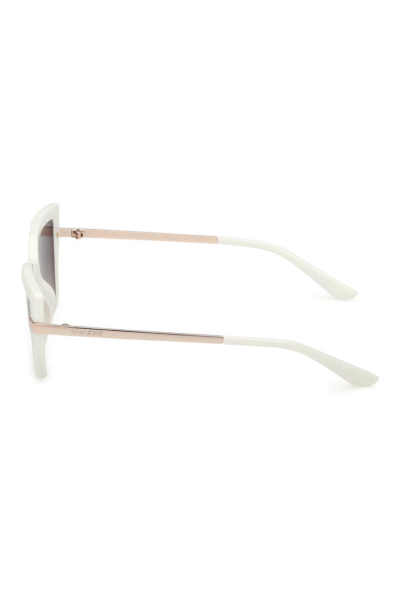 Rectangular Sunglasses, Alternate, color, WHITE / GRADIENT SMOKE