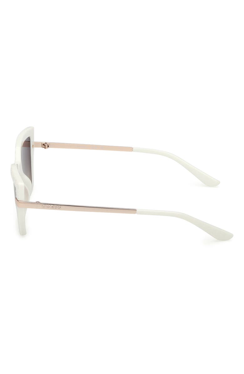 GUESS Rectangular Sunglasses, Alternate, color, White / Gradient Smoke