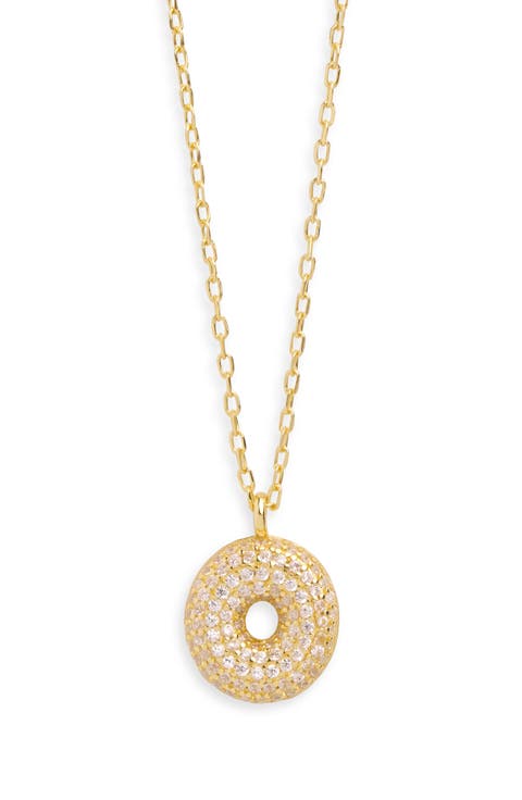 Cubic Zirconia Bubble Inital Pendant Necklace