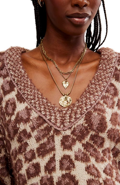 FREE PEOPLE FREE PEOPLE ANIMAL PATTERN TUNIC SWEATER 