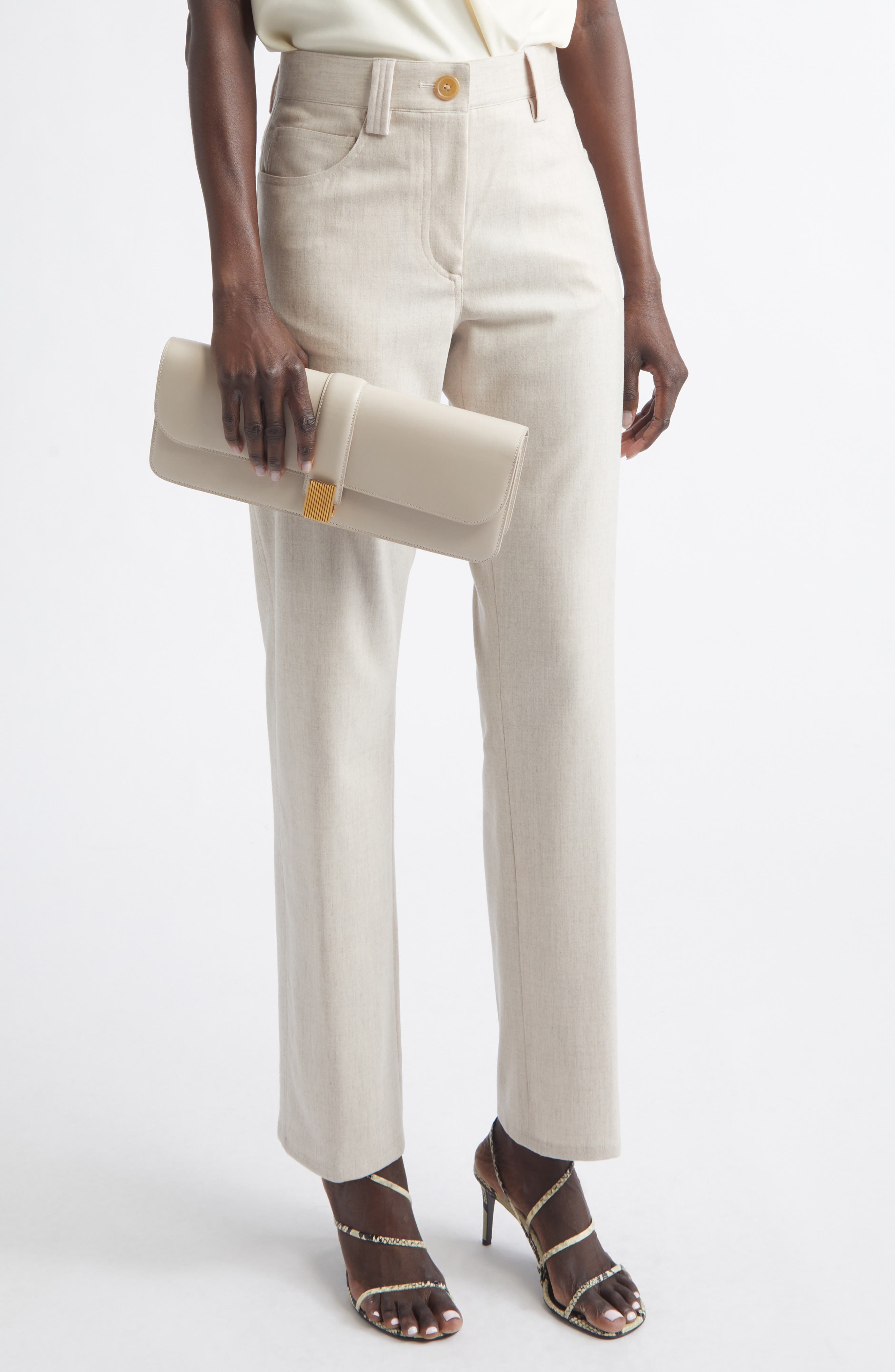 Blake Leather East/West Clutch, Alternate, color, BURRO