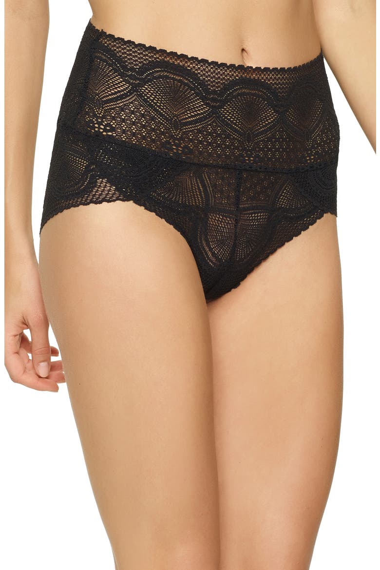Mock Wrap 3-Pack Lace Briefs, Alternate, color, BLACK