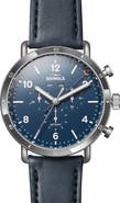 Shinola Canfield Sport Leather Strap Watch, 45mm