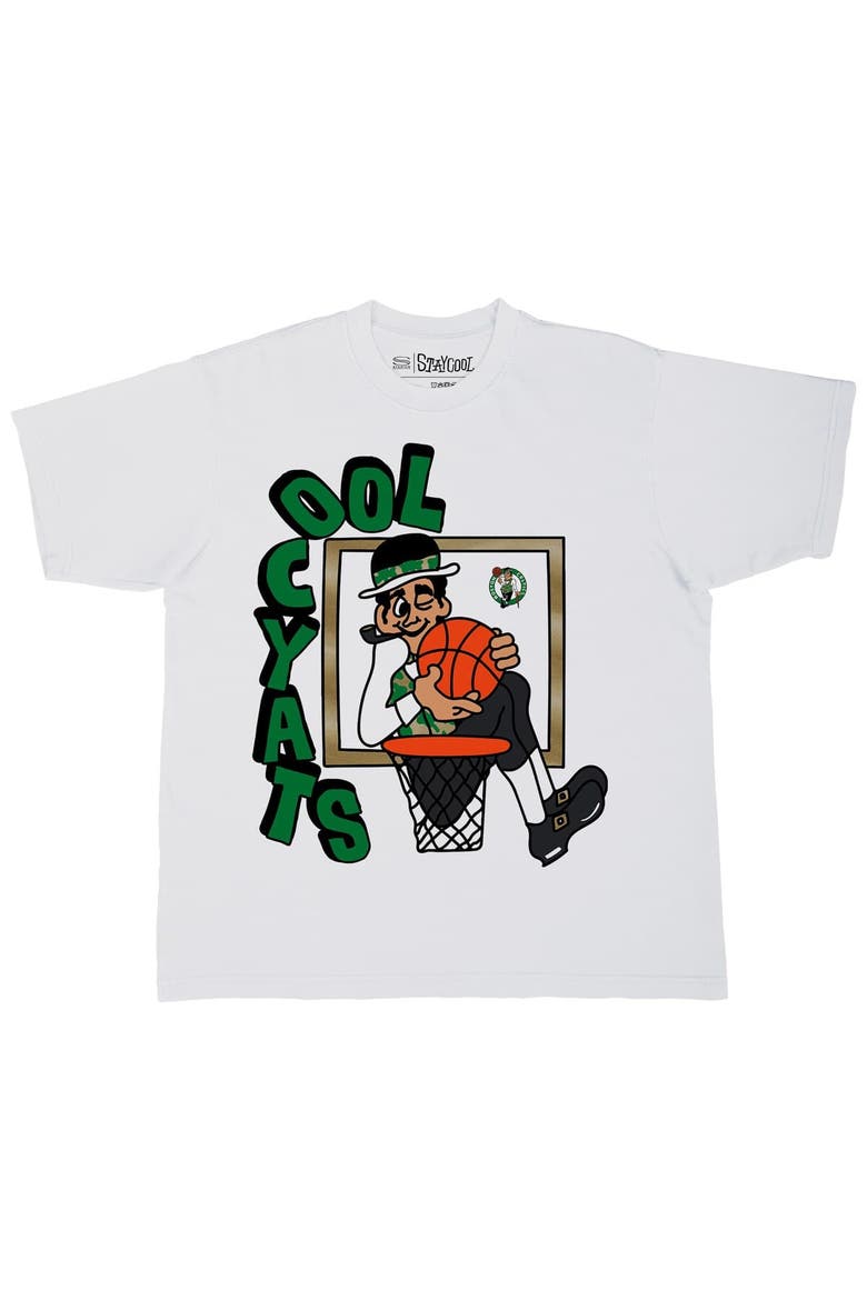 Men's Stadium Essentials White Boston Celtics NBA x Staycool Mascot Oversized T-Shirt, Alternate, color, White