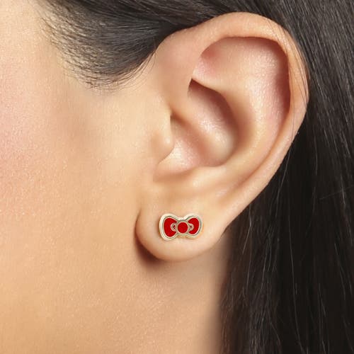 Hello Kitty Snowman Necklace And Earring Christmas Set In Red