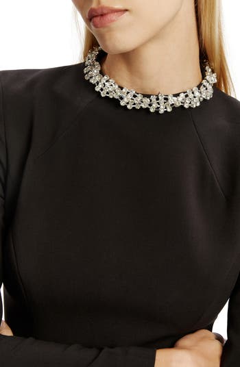 Long Sleeve Mixed Media Dress