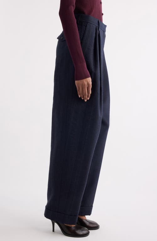 Dries Van Noten Partan Stripe Jacquard Pants In Blue