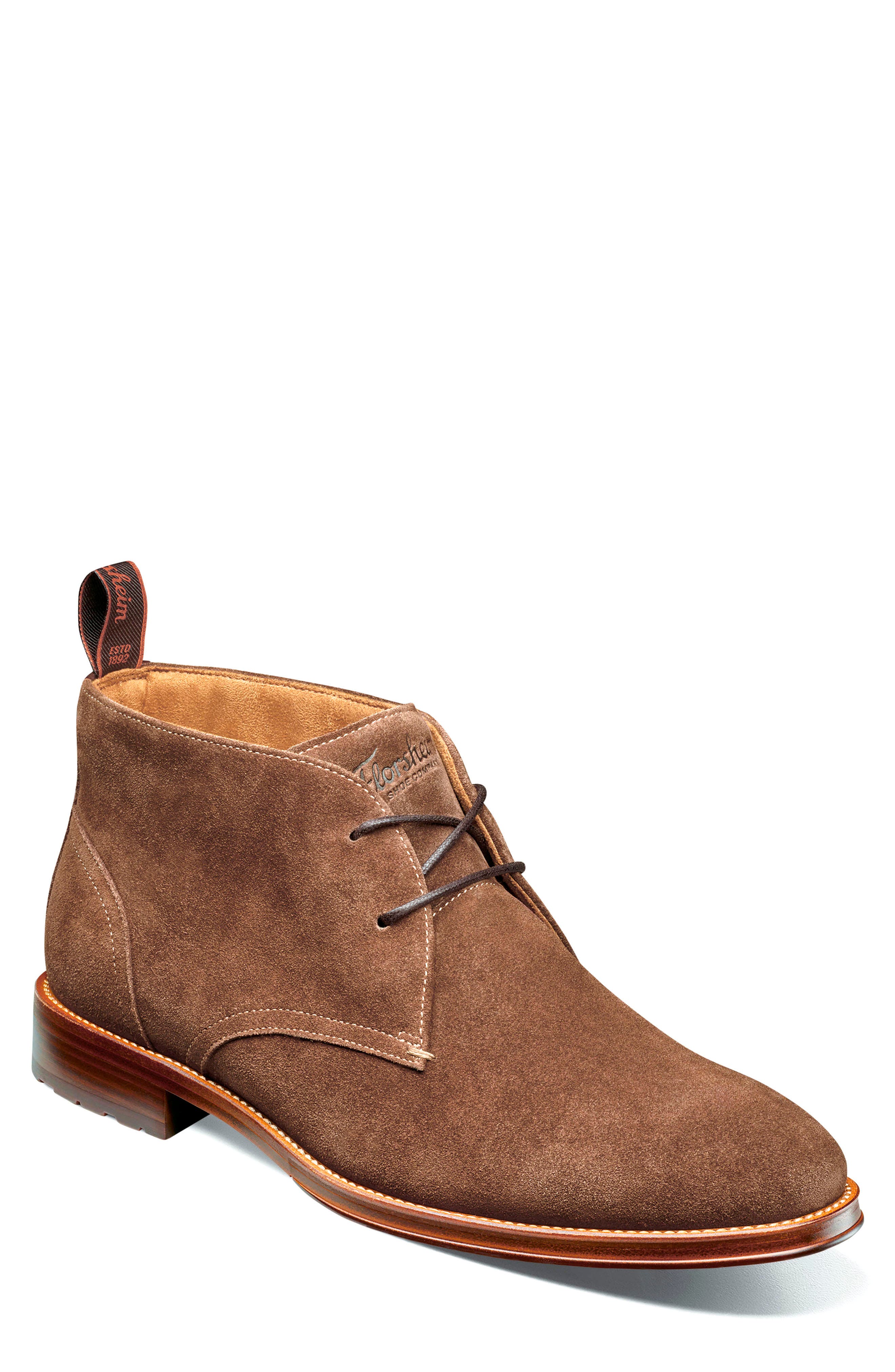Rucci Leather Plain Toe Chukka Boot, Main, color, BRN SUEDE