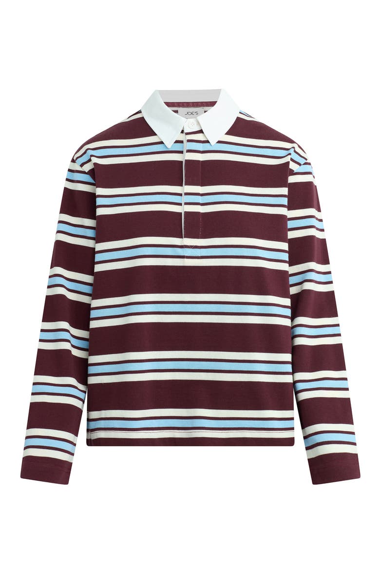 Dylan Striped Rugby Shirt, Alternate, color, OXBLOOD/ SKY RUGBY