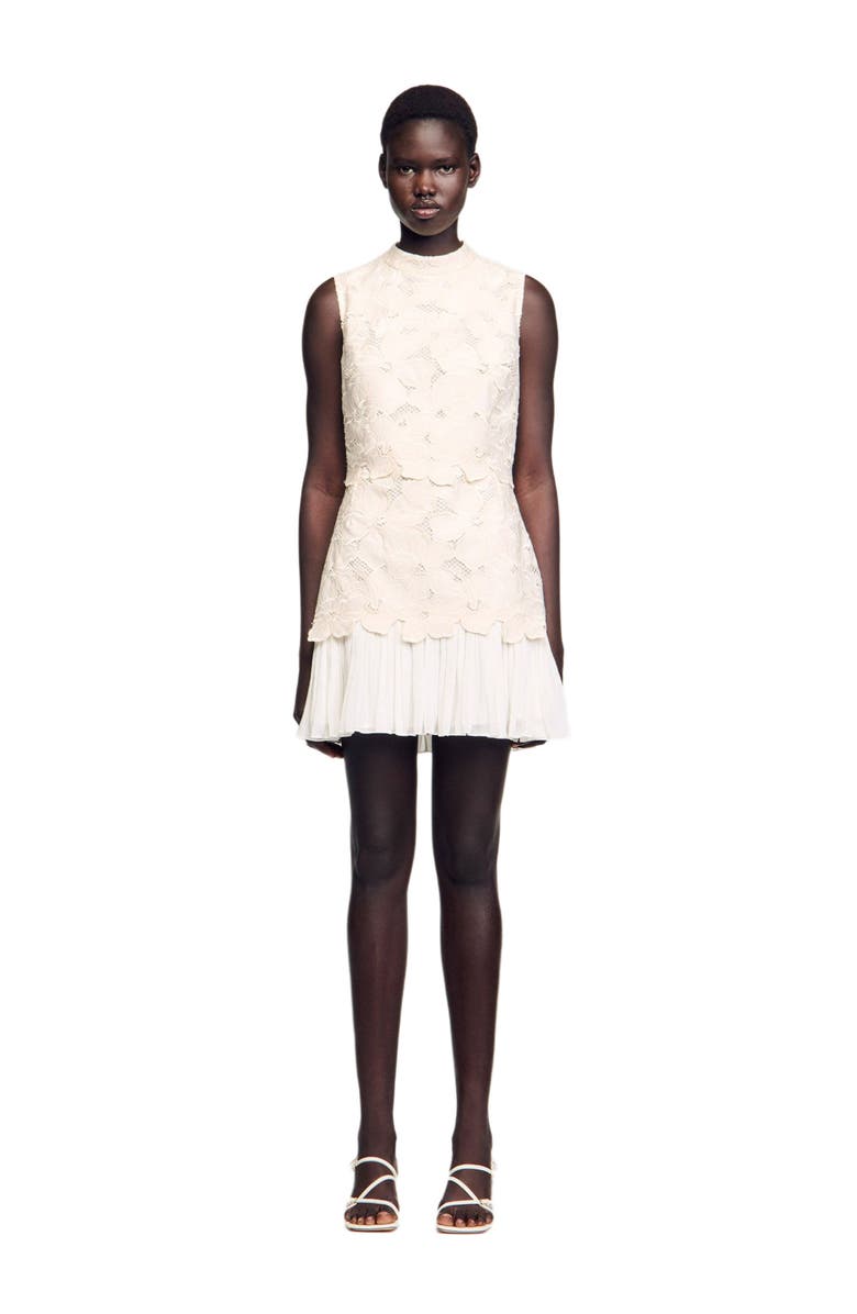 SANDRO Short guipure dress, Main, color, 