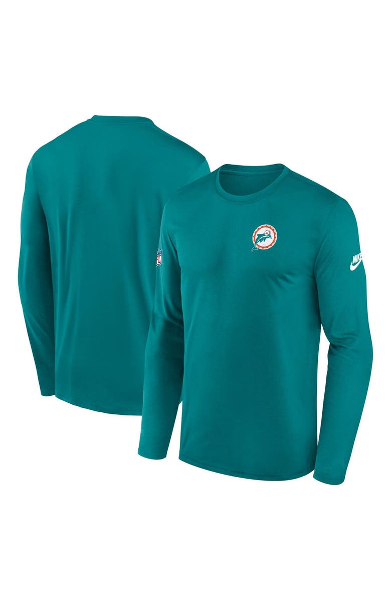 Nike Men's Nike Aqua Miami Dolphins Legend Small Logo Performance Long Sleeve T-Shirt, Main, color, Aqua
