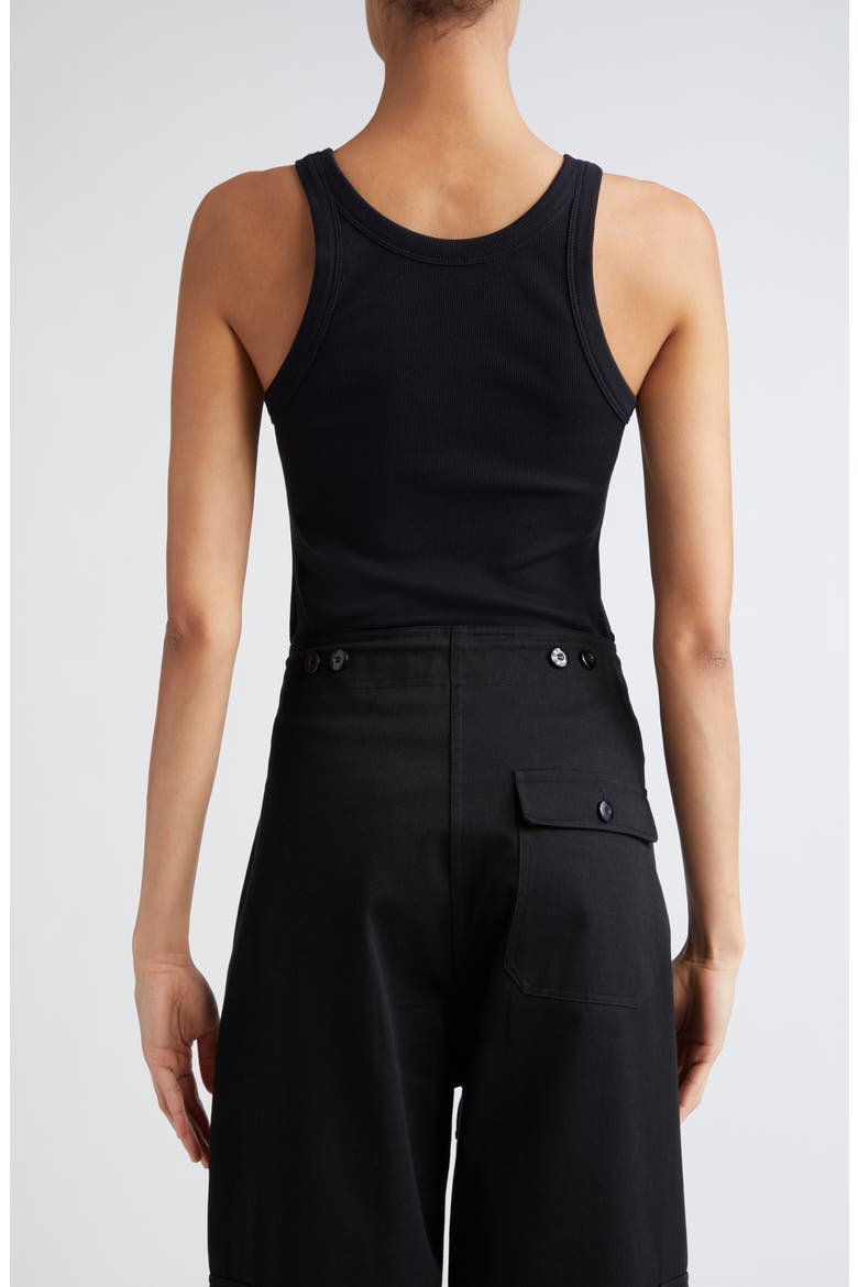 Totême Espera Rib Stretch Organic Cotton Tank, Alternate, color, BLACK