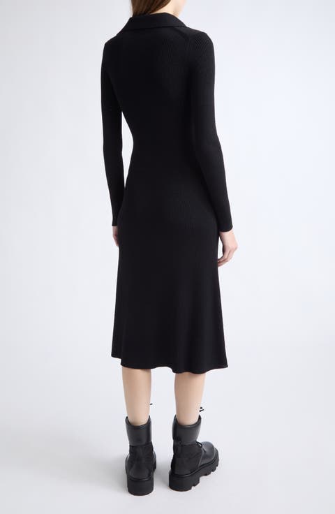 Rib Knit Long Sleeved Dress