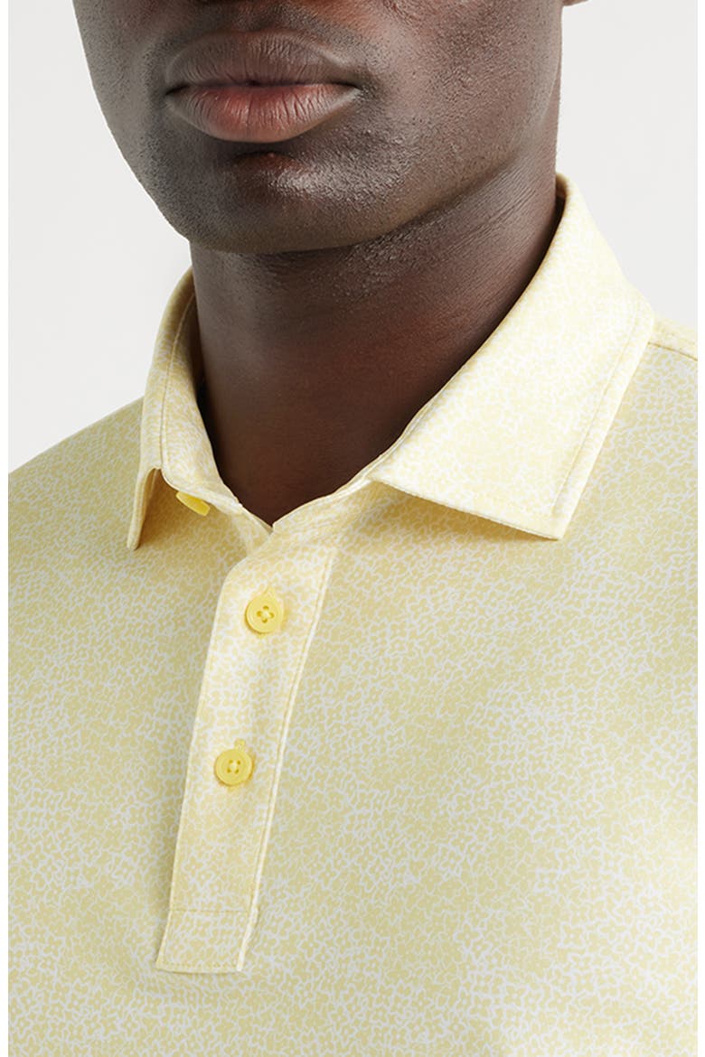 Hydrangea Print Tech Jersey UPF 50+ Golf Polo, Alternate, color, CANARY