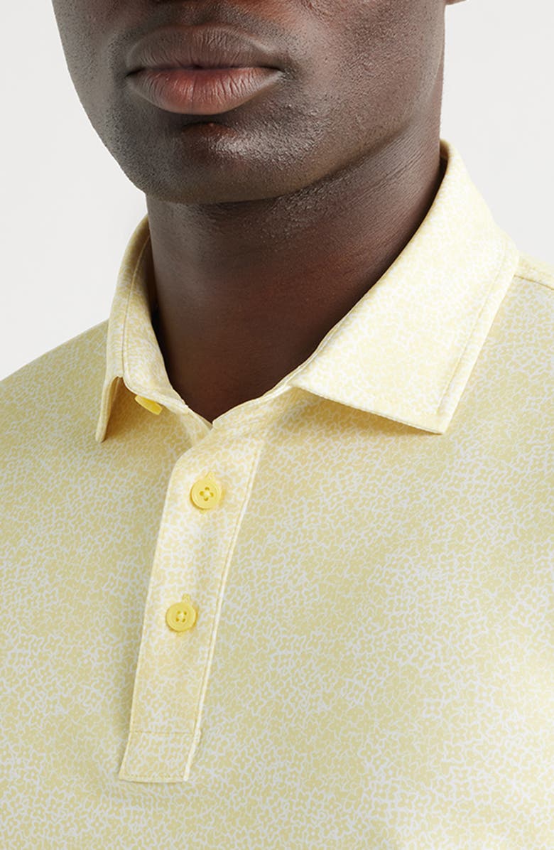 G/FORE Hydrangea Print Tech Jersey UPF 50+ Golf Polo, Alternate, color, Canary