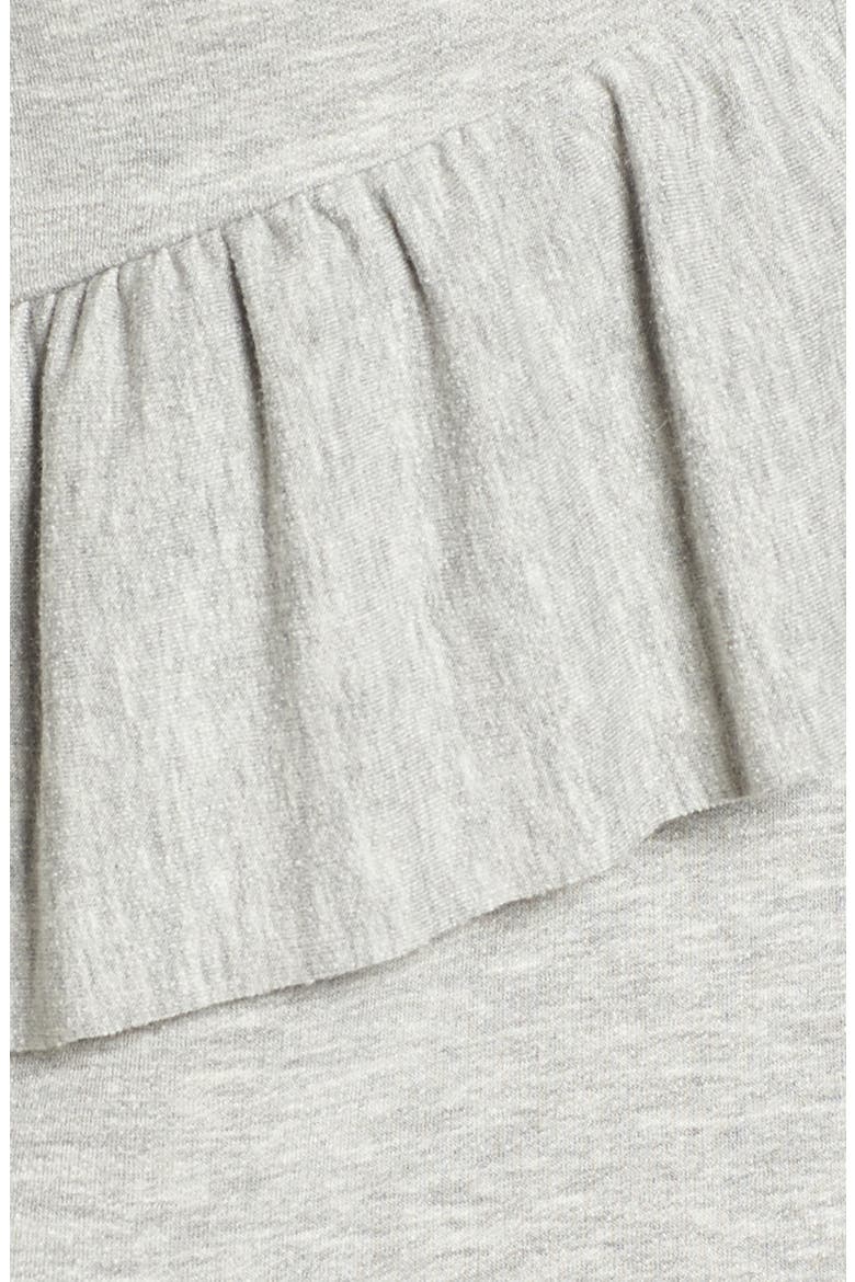 French Terry Ruffle Sweatshirt, Alternate, color, HEATHER GREY