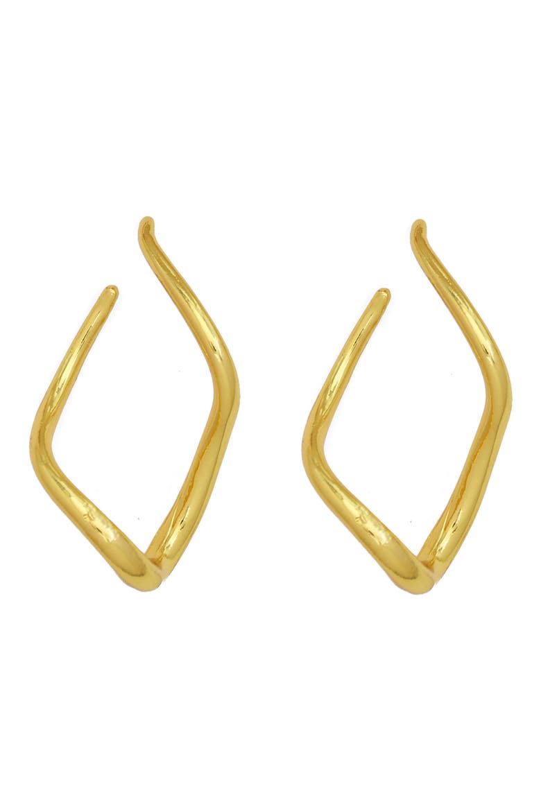 Wing Hoop Earrings, Main, color, GOLD