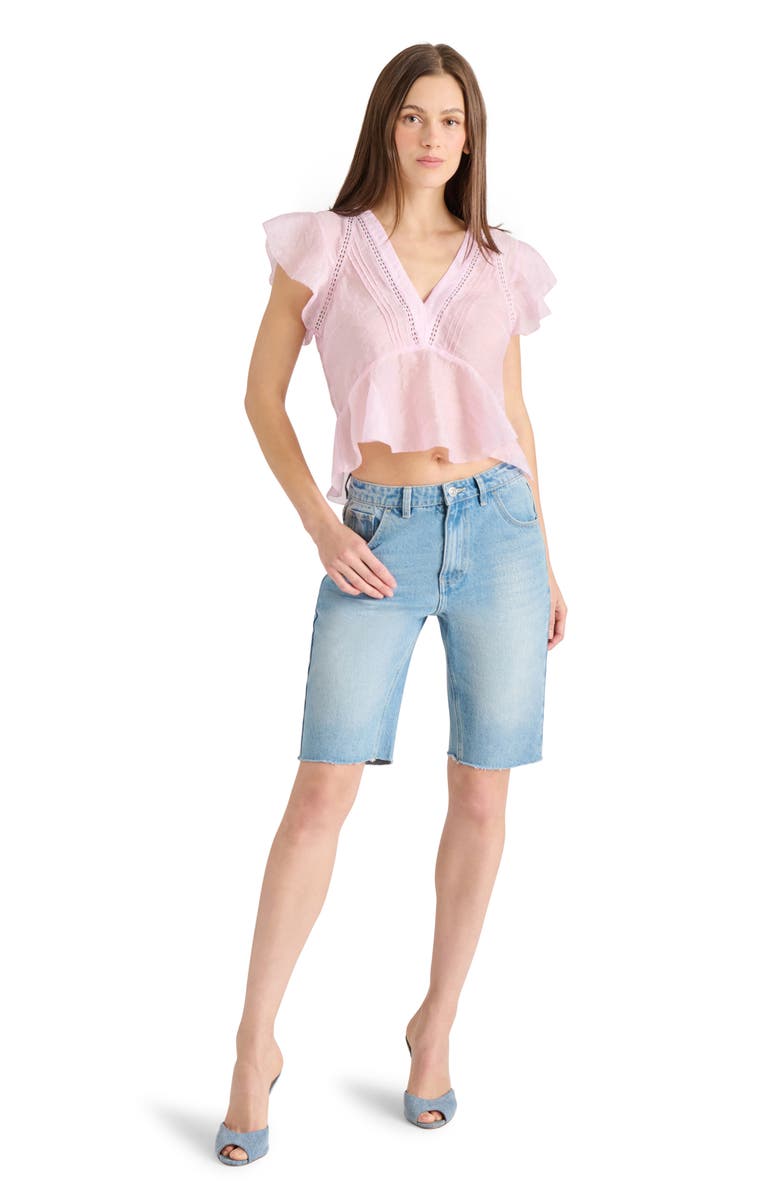 Steve Madden Leyla Ruffle Crop Top, Alternate, color, Pink Lemonade