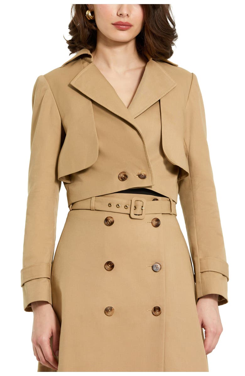 Mac Duggal Twill Cropped Tailored Jacket, Main, color, Taupe