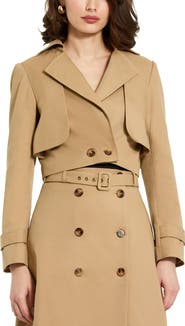 Mac Duggal Twill Cropped Tailored Jacket