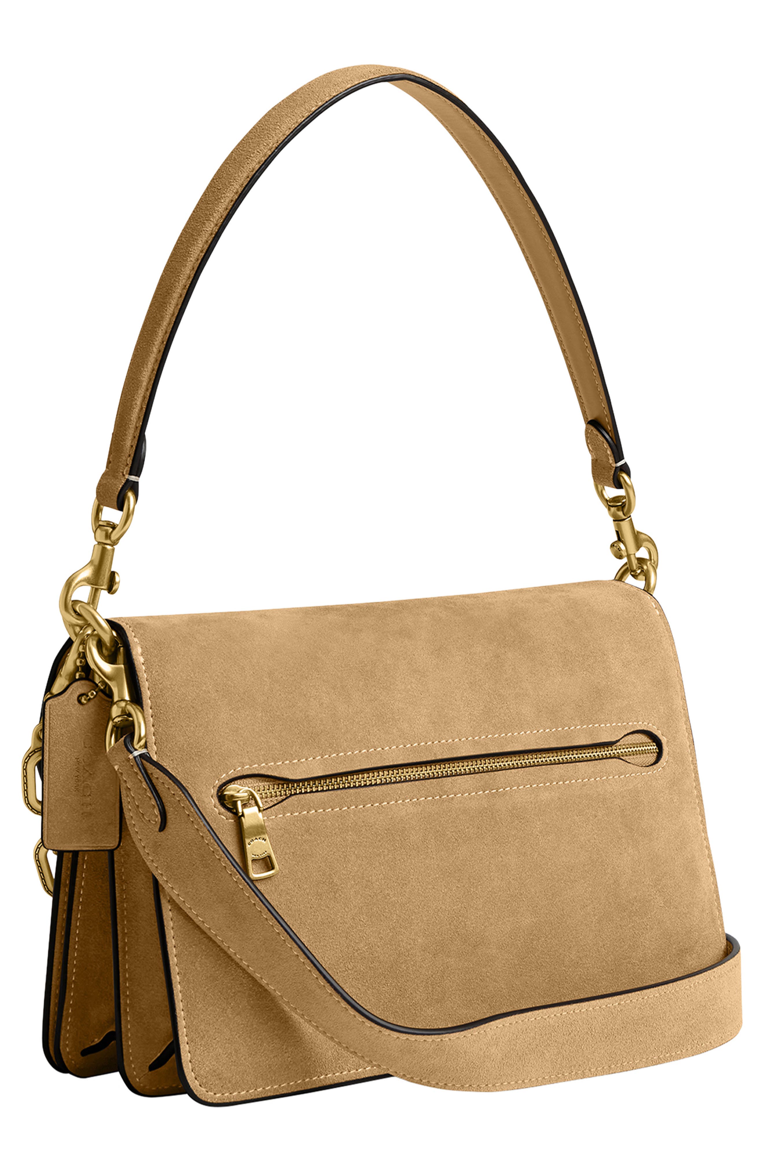 COACH Chain Tabby Suede Shoulder Bag, Alternate, color, 
