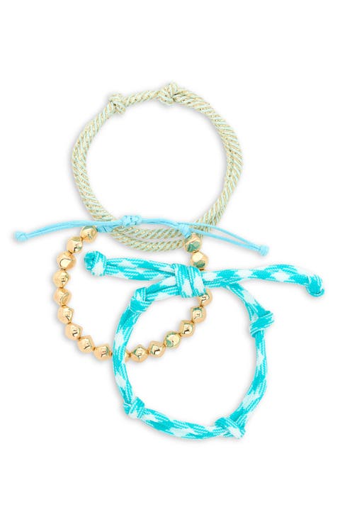3-Pack Beaded Paracord Slider Bracelets