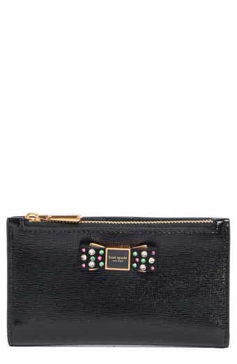 Morgan Bedazzled Bow Patent Leather Wallet