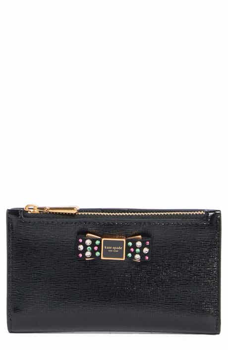 Morgan Bedazzled Bow Patent Leather Wallet