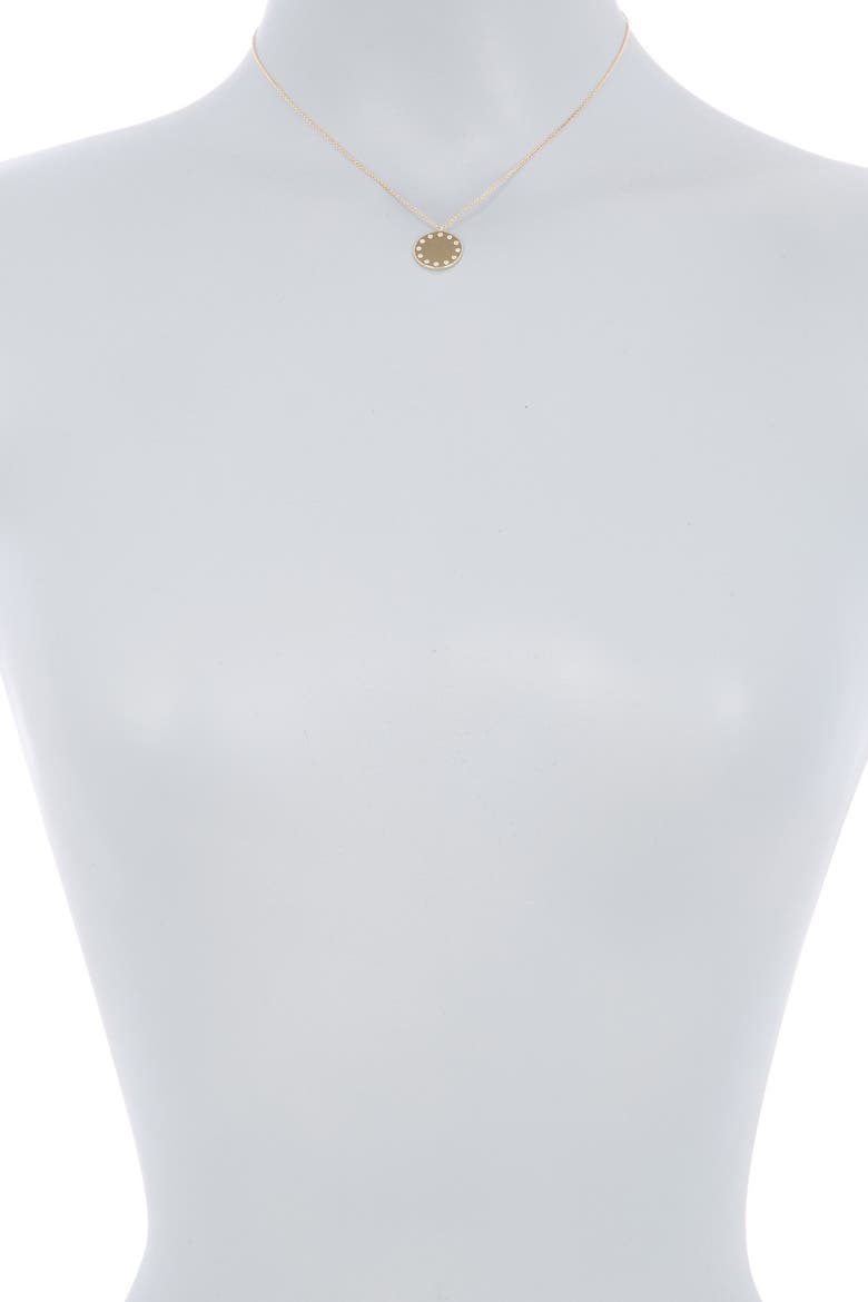 14K Gold Diamond Disc Pendant Necklace - 0.09 ctw, Alternate, color, DNU/YELLOW GOLD/DIAMOND