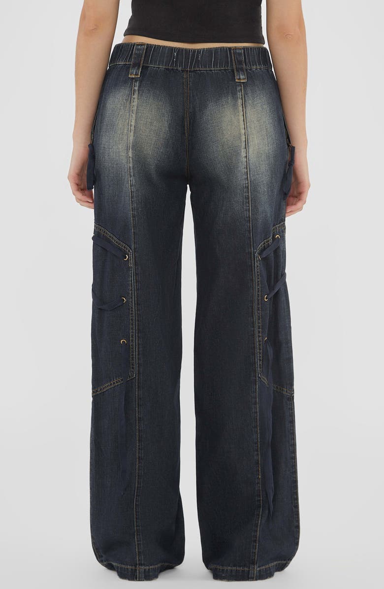 GUESS Lace-Up Wide Leg Cargo Jeans, Alternate, color, 