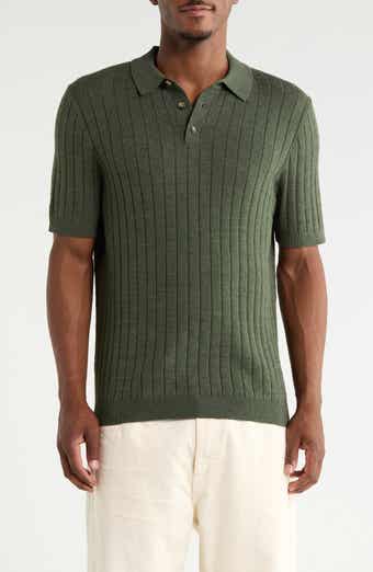 Short Sleeve Grid Sweater Knit Polo