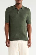 14th & Union Short Sleeve Grid Sweater Knit Polo